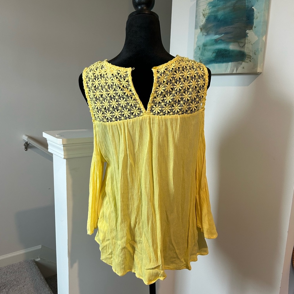 Yellow Sleeveless Crochet Top